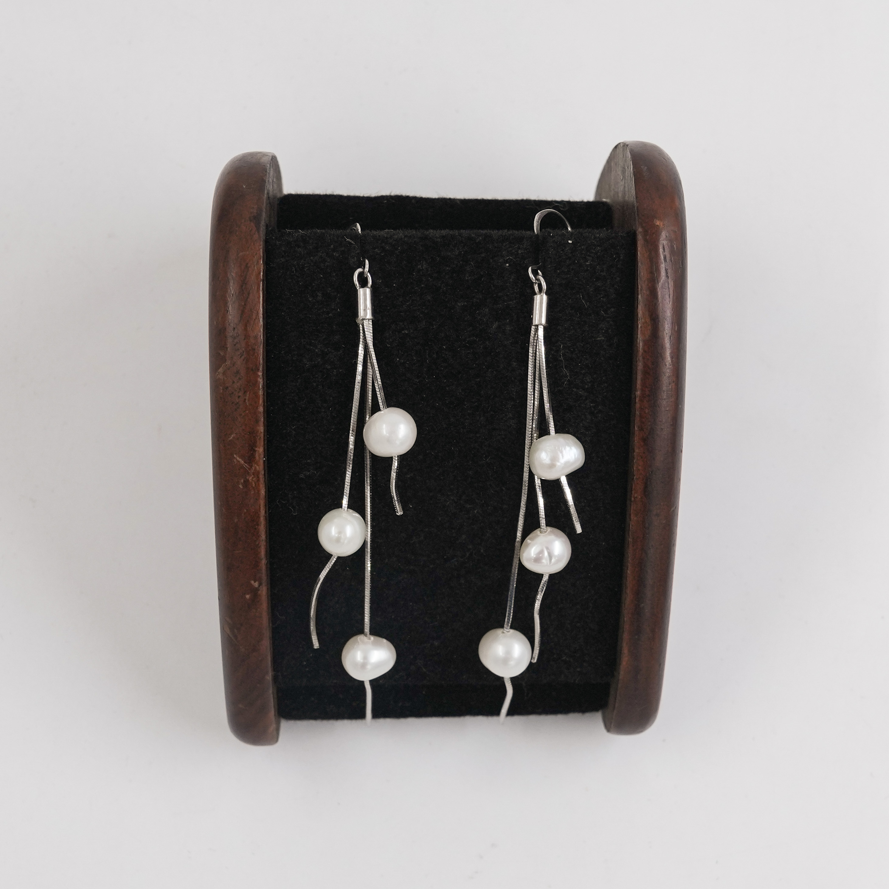 92.5 Silver 3 Line Pearl Hangings